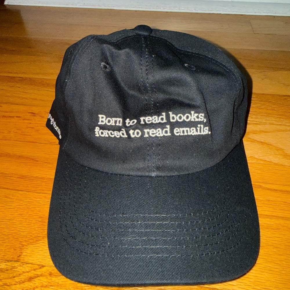 Black Baseball Cap with book lovers Embroidered Slogan - book of the month